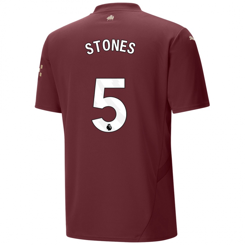 Niño Camiseta John Stones #5 Granate Equipación Tercera 2024/25 La Camisa