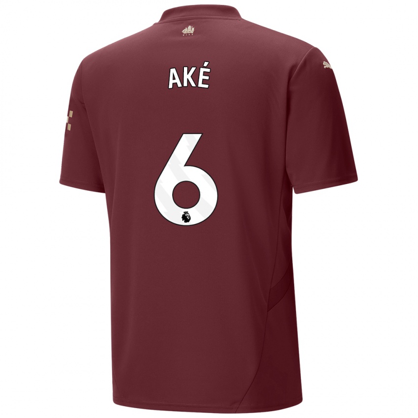 Niño Camiseta Nathan Ake #6 Granate Equipación Tercera 2024/25 La Camisa