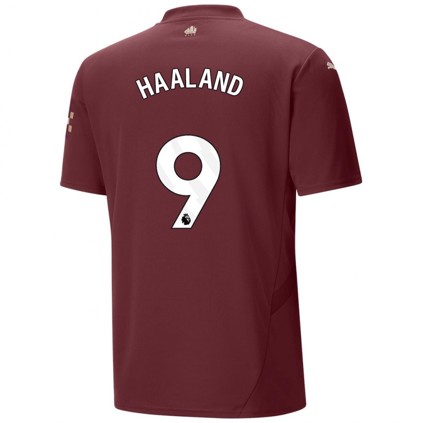 Niño Camiseta Erling Haaland #9 Granate Equipación Tercera 2024/25 La Camisa