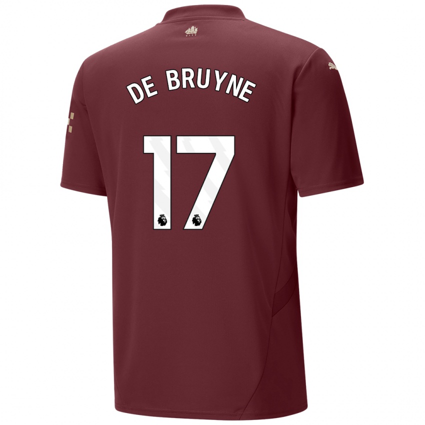 Niño Camiseta Kevin De Bruyne #17 Granate Equipación Tercera 2024/25 La Camisa