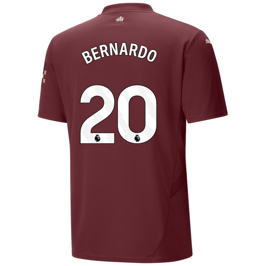 Niño Camiseta Bernardo Silva #20 Granate Equipación Tercera 2024/25 La Camisa