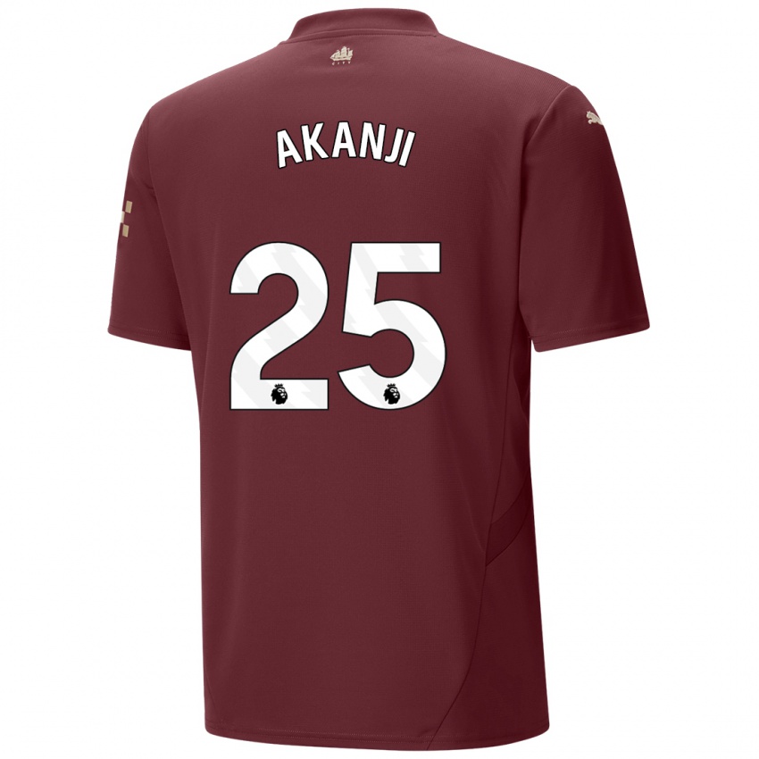 Niño Camiseta Manuel Akanji #25 Granate Equipación Tercera 2024/25 La Camisa