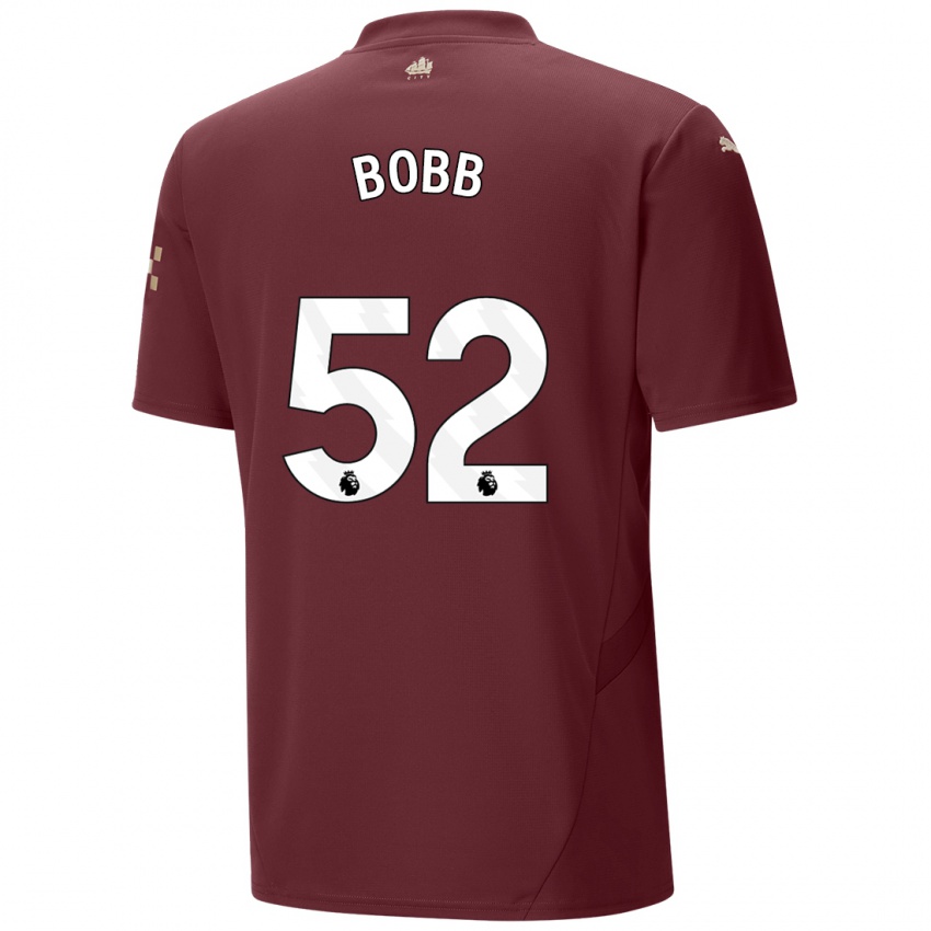 Niño Camiseta Oscar Bobb #52 Granate Equipación Tercera 2024/25 La Camisa