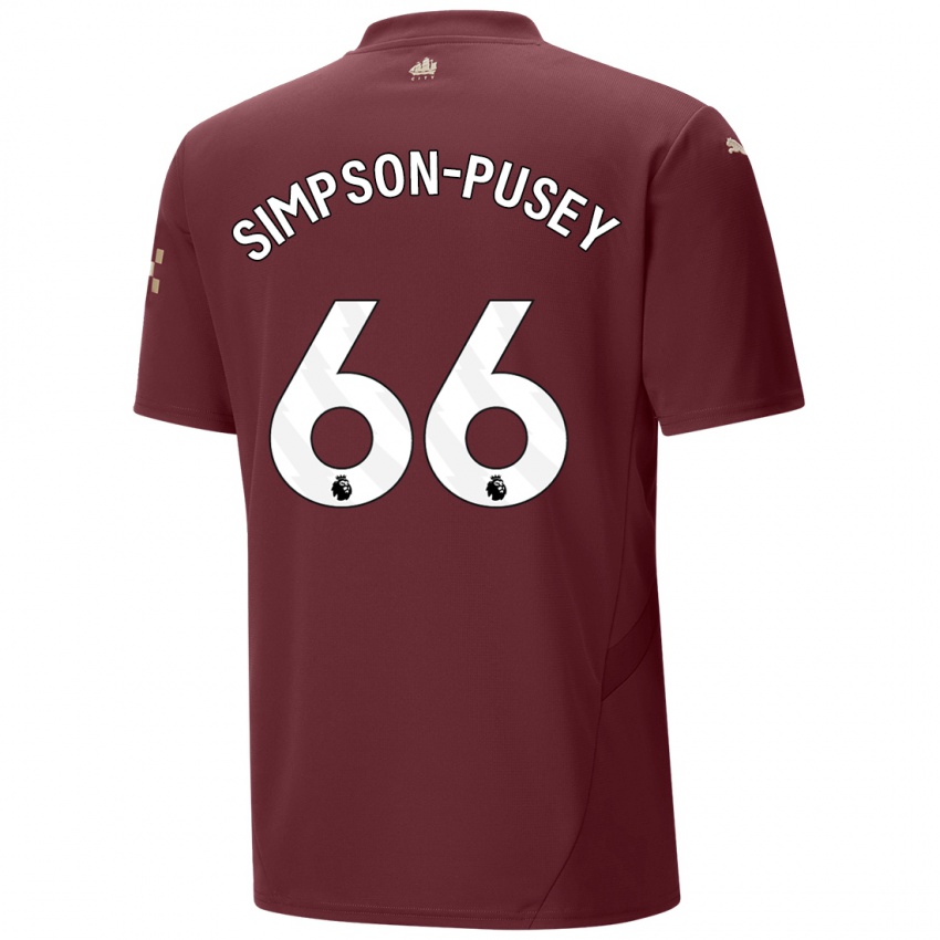 Niño Camiseta Jahmai Simpson-Pusey #66 Granate Equipación Tercera 2024/25 La Camisa