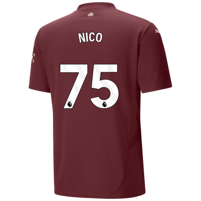 Niño Camiseta Nico O'reilly #75 Granate Equipación Tercera 2024/25 La Camisa