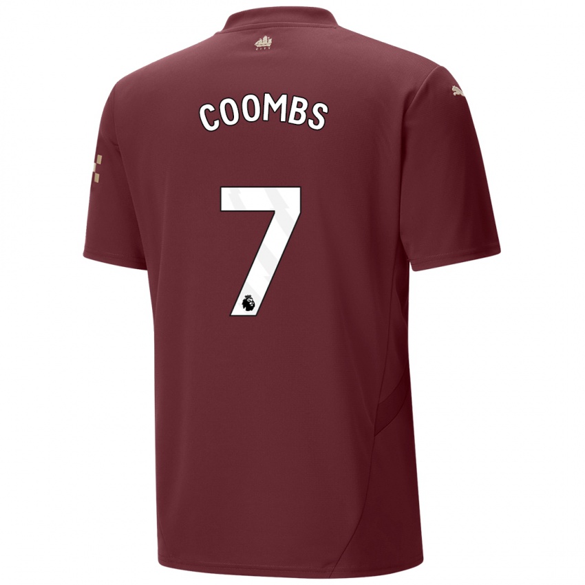 Niño Camiseta Laura Coombs #7 Granate Equipación Tercera 2024/25 La Camisa