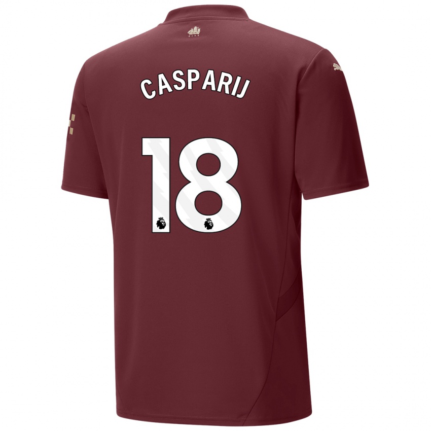 Niño Camiseta Kerstin Casparij #18 Granate Equipación Tercera 2024/25 La Camisa