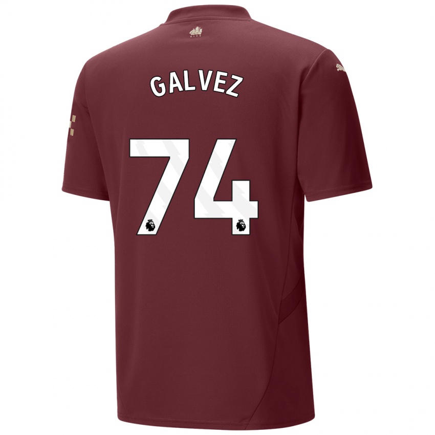 Niño Camiseta Tomas Galvez #74 Granate Equipación Tercera 2024/25 La Camisa