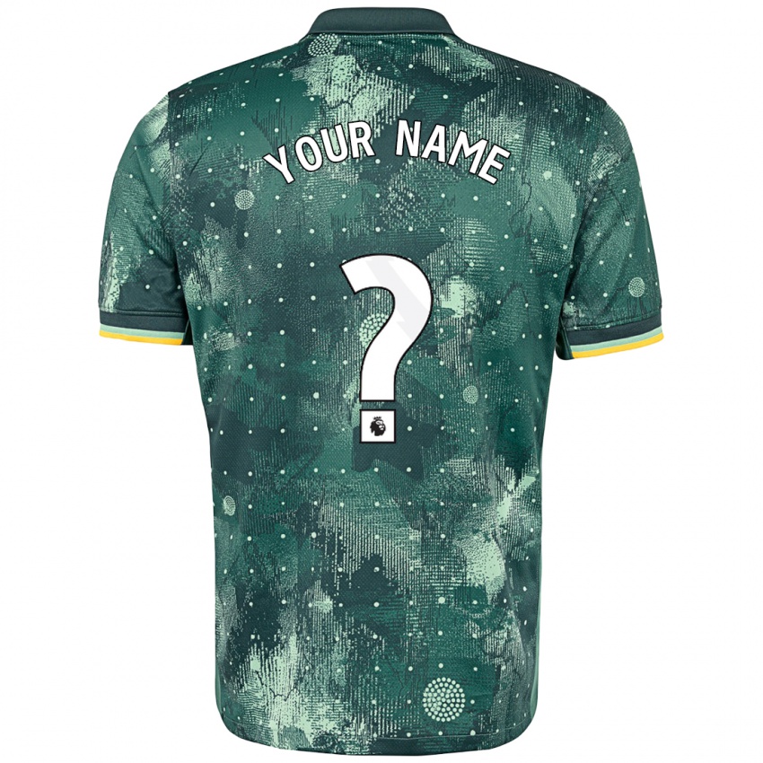 Niño Camiseta Su Nombre #0 Verde Menta Equipación Tercera 2024/25 La Camisa