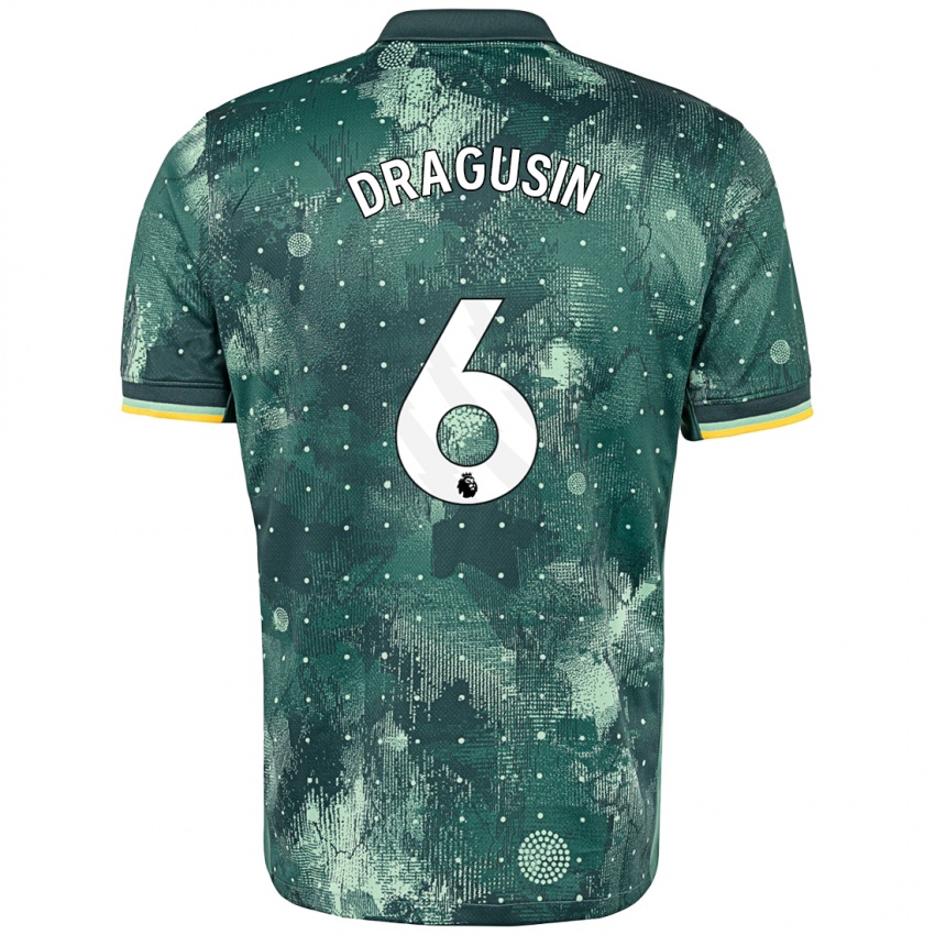 Niño Camiseta Radu Drăgușin #6 Verde Menta Equipación Tercera 2024/25 La Camisa