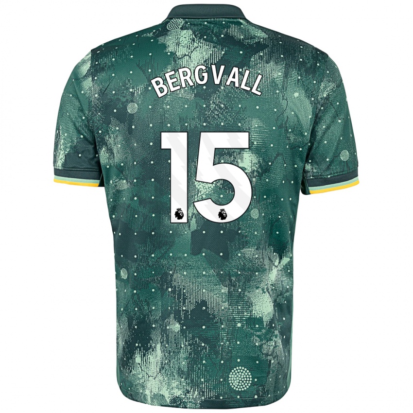 Niño Camiseta Lucas Bergvall #15 Verde Menta Equipación Tercera 2024/25 La Camisa