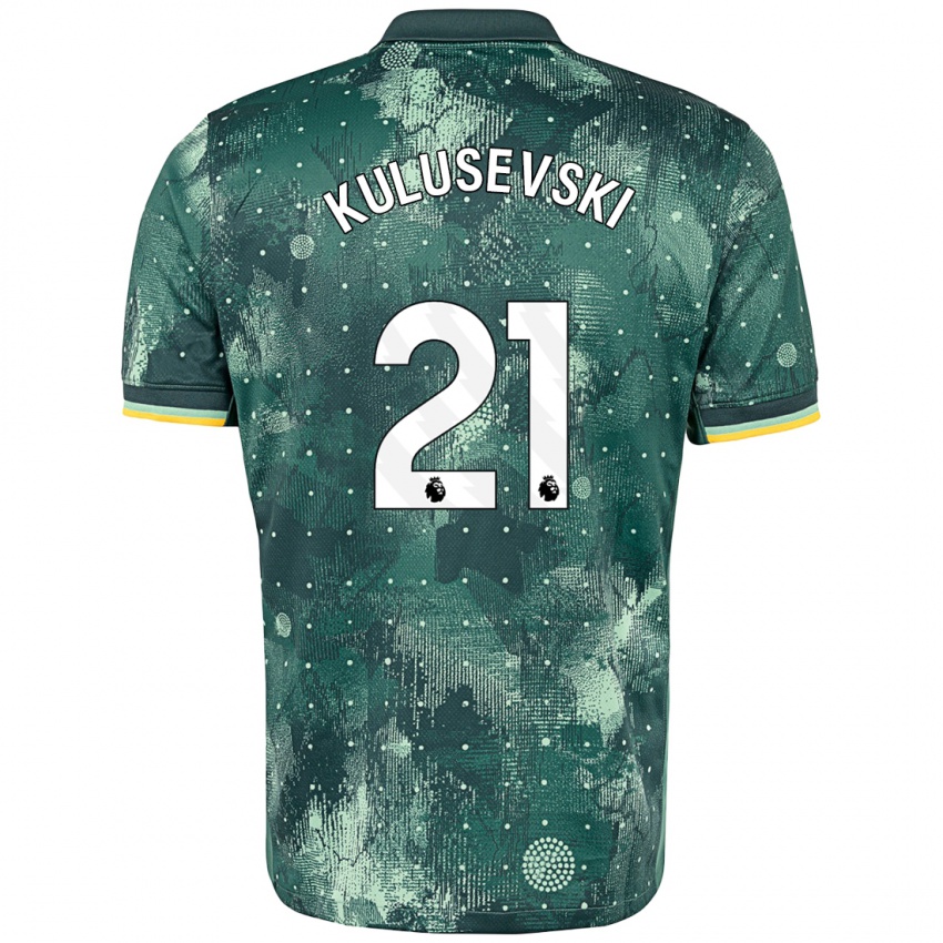 Niño Camiseta Dejan Kulusevski #21 Verde Menta Equipación Tercera 2024/25 La Camisa