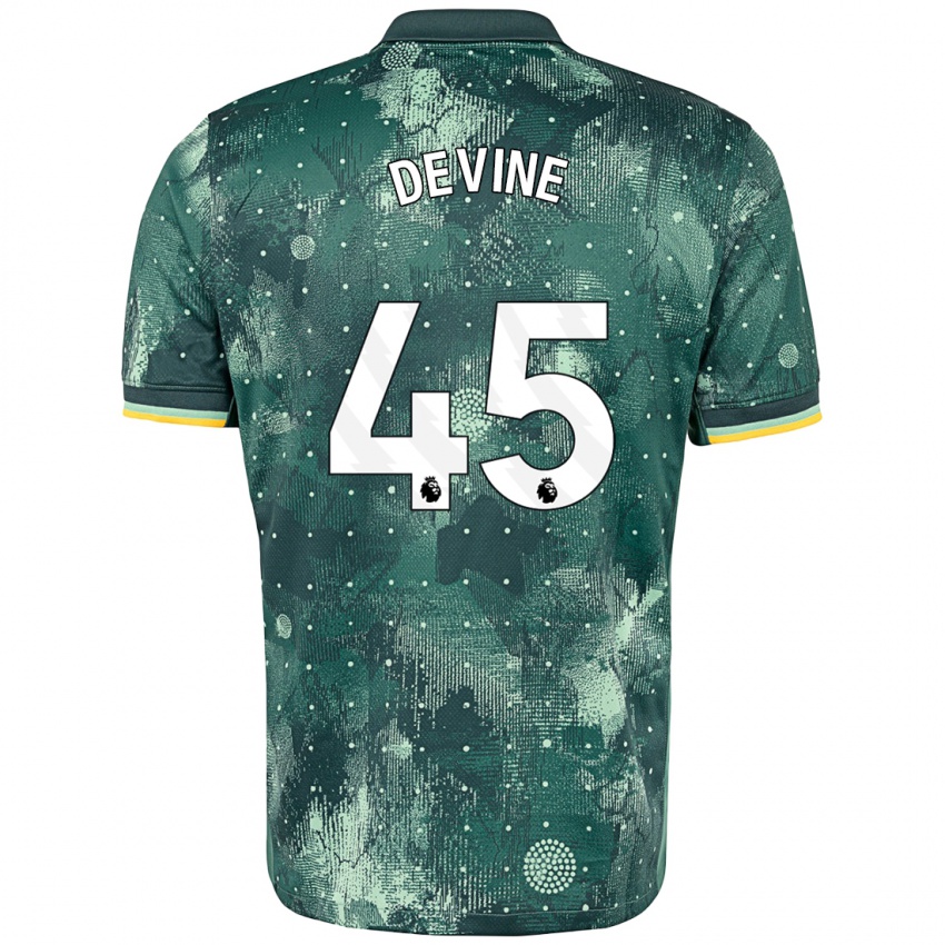 Niño Camiseta Alfie Devine #45 Verde Menta Equipación Tercera 2024/25 La Camisa