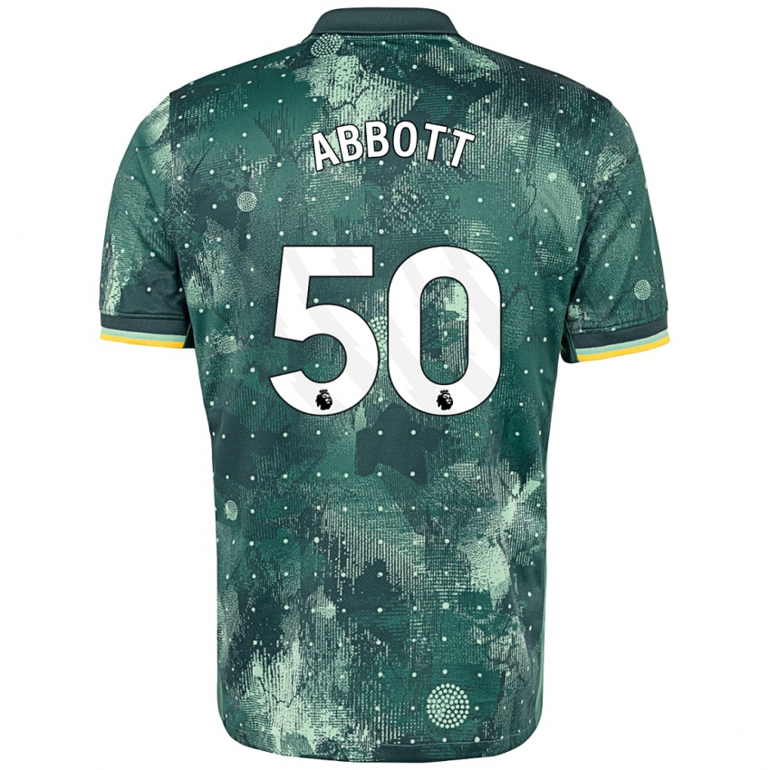 Niño Camiseta George Abbott #50 Verde Menta Equipación Tercera 2024/25 La Camisa