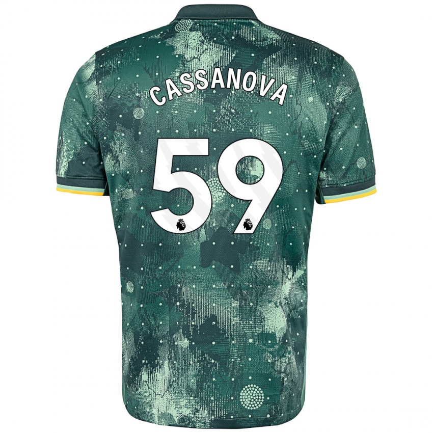 Niño Camiseta Dante Cassanova #59 Verde Menta Equipación Tercera 2024/25 La Camisa