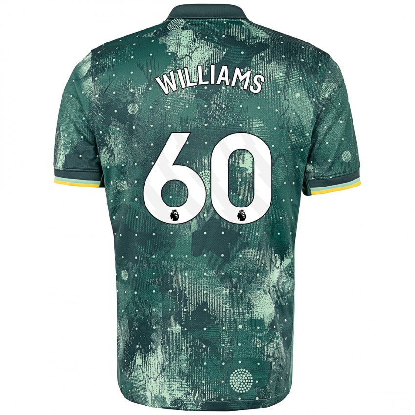 Niño Camiseta Jaden Williams #60 Verde Menta Equipación Tercera 2024/25 La Camisa