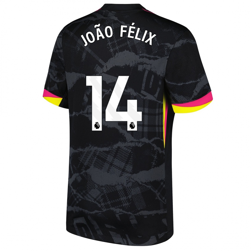 Niño Camiseta Joao Felix #14 Negro Rosa Equipación Tercera 2024/25 La Camisa