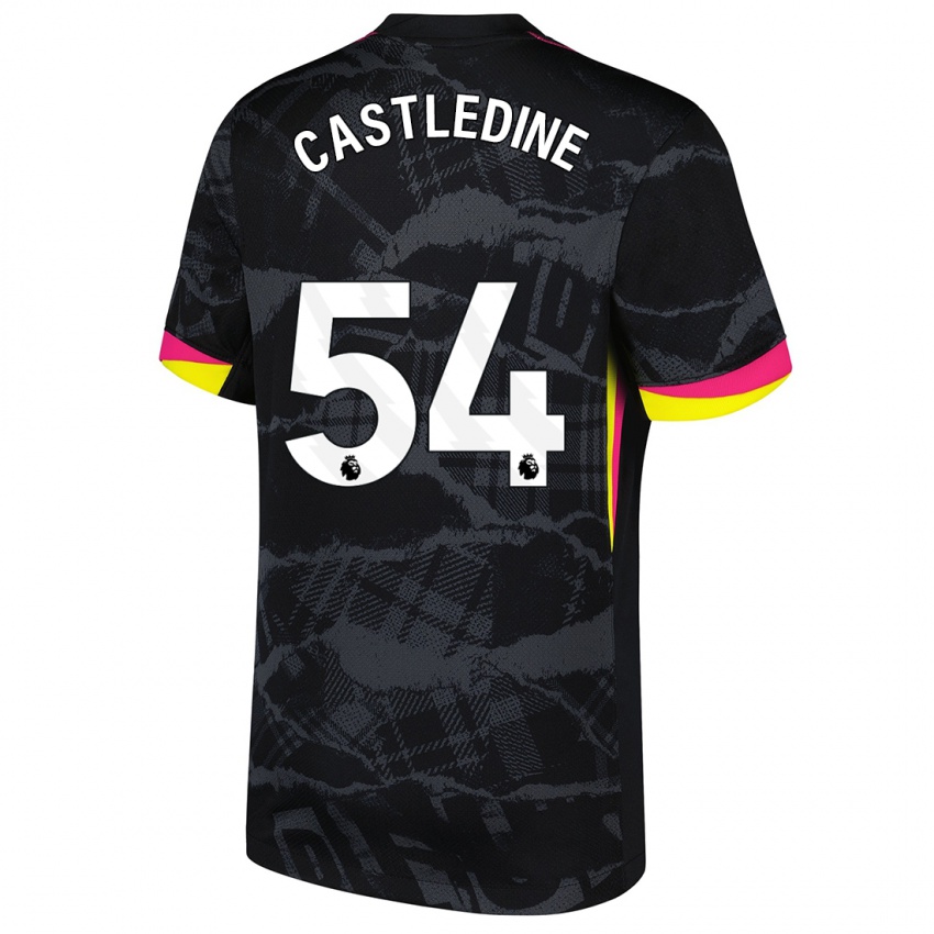 Niño Camiseta Leo Castledine #54 Negro Rosa Equipación Tercera 2024/25 La Camisa