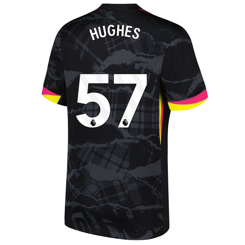 Niño Camiseta Brodi Hughes #57 Negro Rosa Equipación Tercera 2024/25 La Camisa