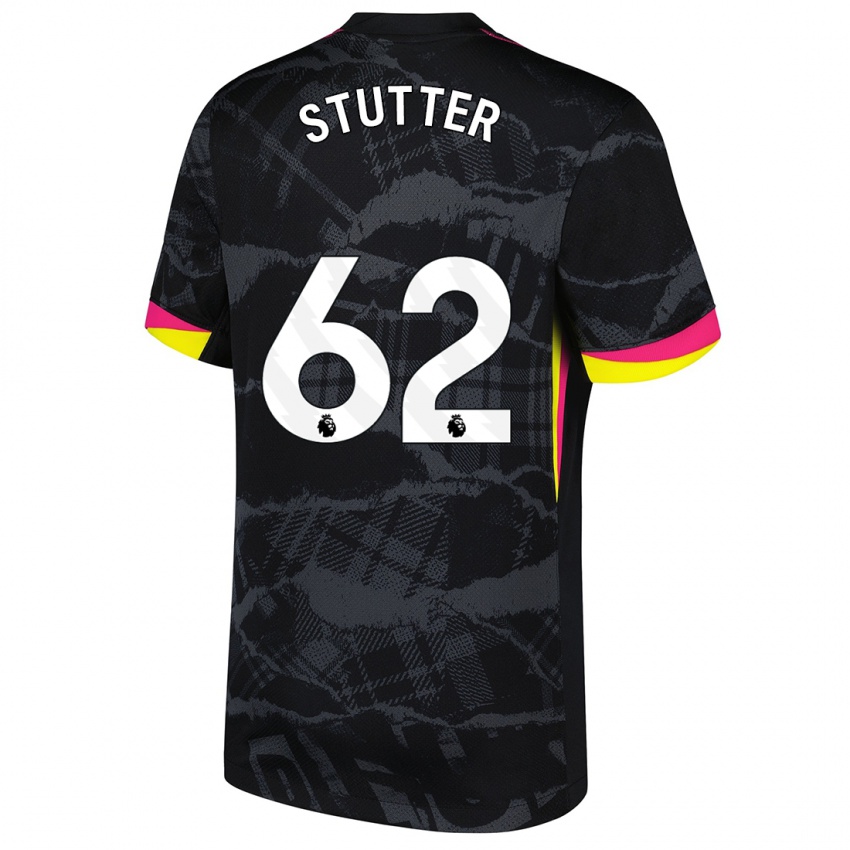 Niño Camiseta Ronnie Stutter #62 Negro Rosa Equipación Tercera 2024/25 La Camisa