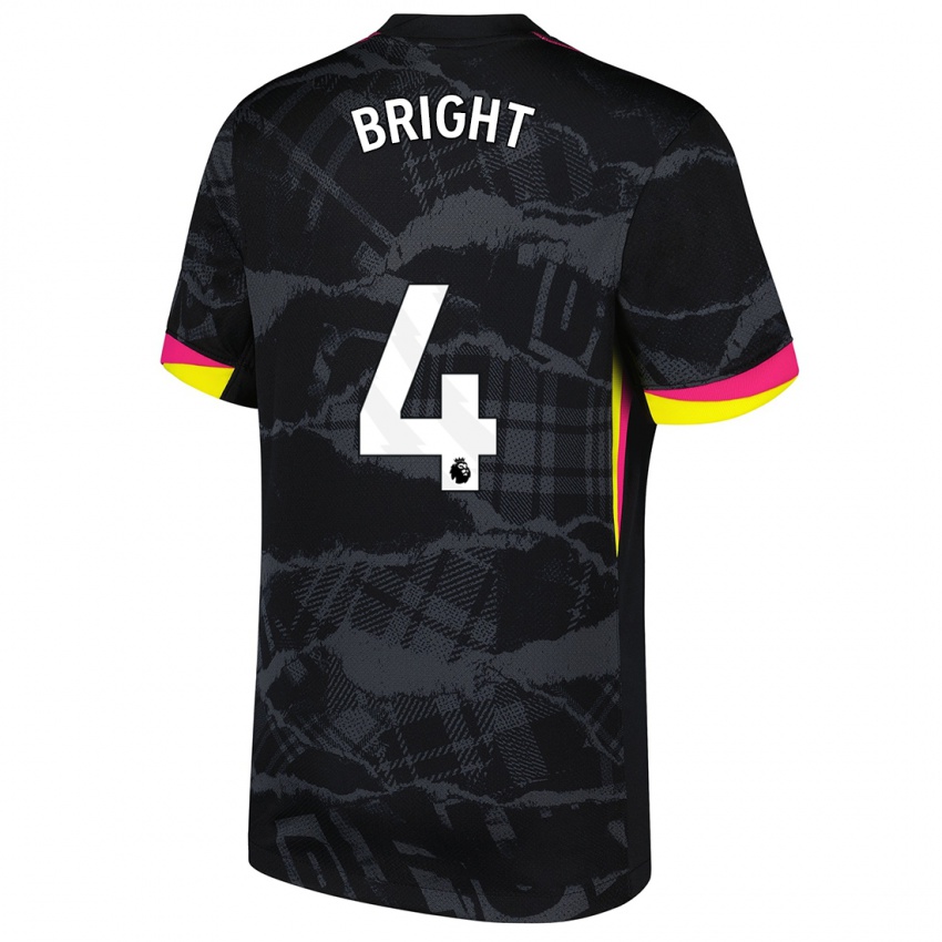 Niño Camiseta Millie Bright #4 Negro Rosa Equipación Tercera 2024/25 La Camisa