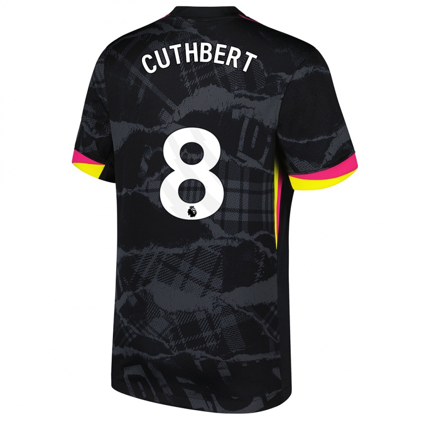 Niño Camiseta Erin Cuthbert #8 Negro Rosa Equipación Tercera 2024/25 La Camisa