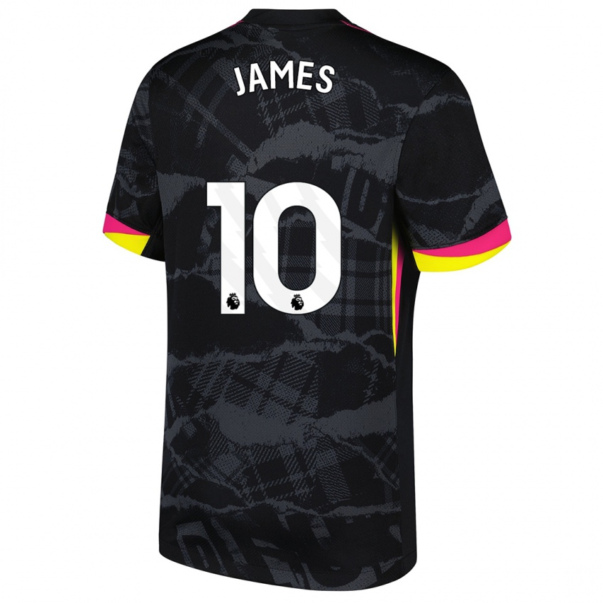 Niño Camiseta Lauren James #10 Negro Rosa Equipación Tercera 2024/25 La Camisa