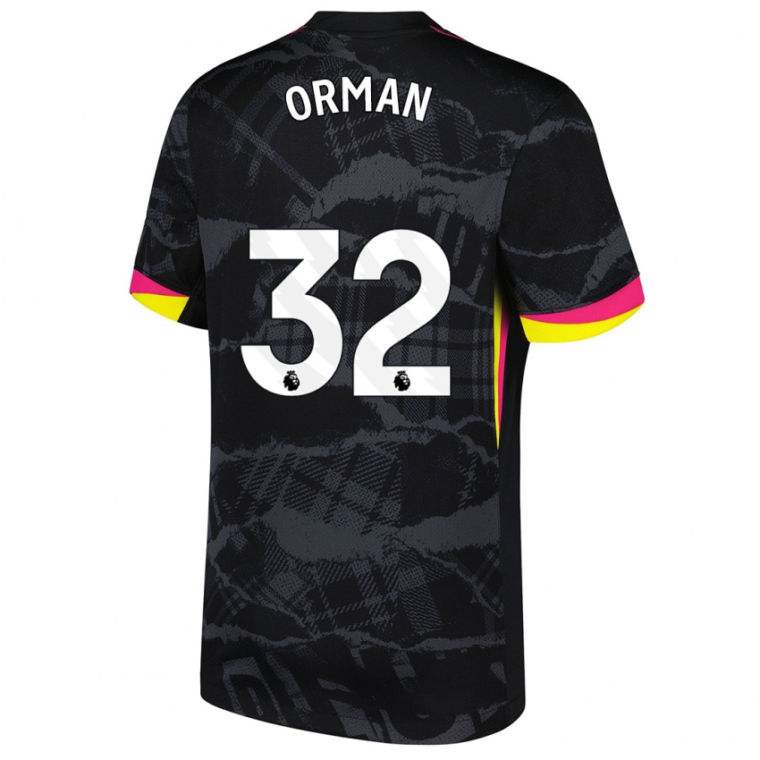 Niño Camiseta Emily Orman #32 Negro Rosa Equipación Tercera 2024/25 La Camisa