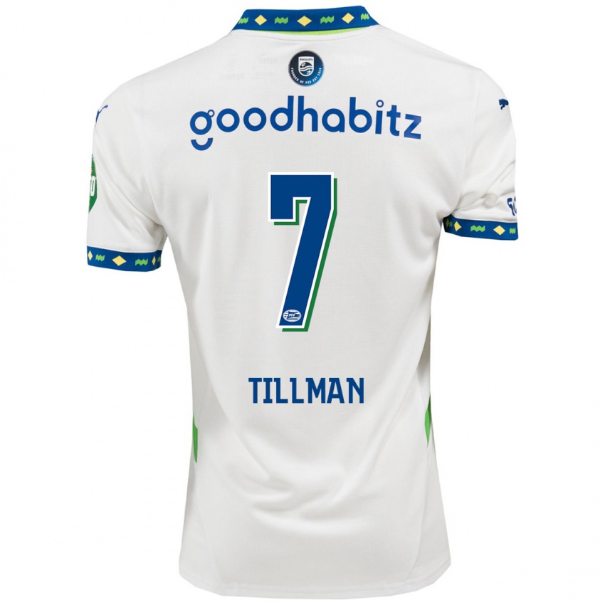 Niño Camiseta Malik Tillman #7 Blanco Azul Oscuro Equipación Tercera 2024/25 La Camisa