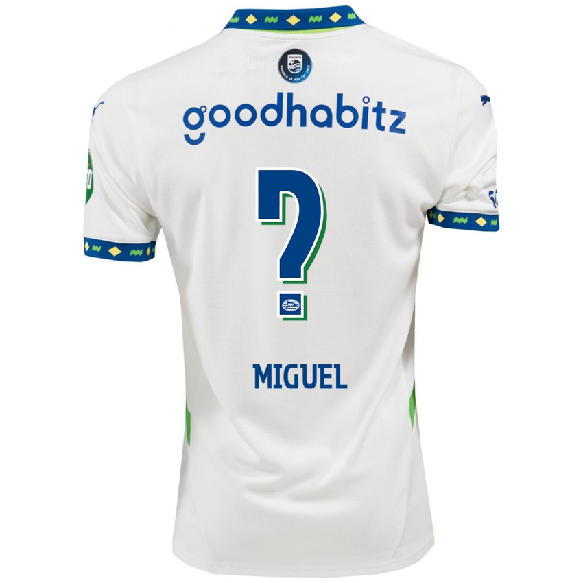 Niño Camiseta Yani Miguel #0 Blanco Azul Oscuro Equipación Tercera 2024/25 La Camisa