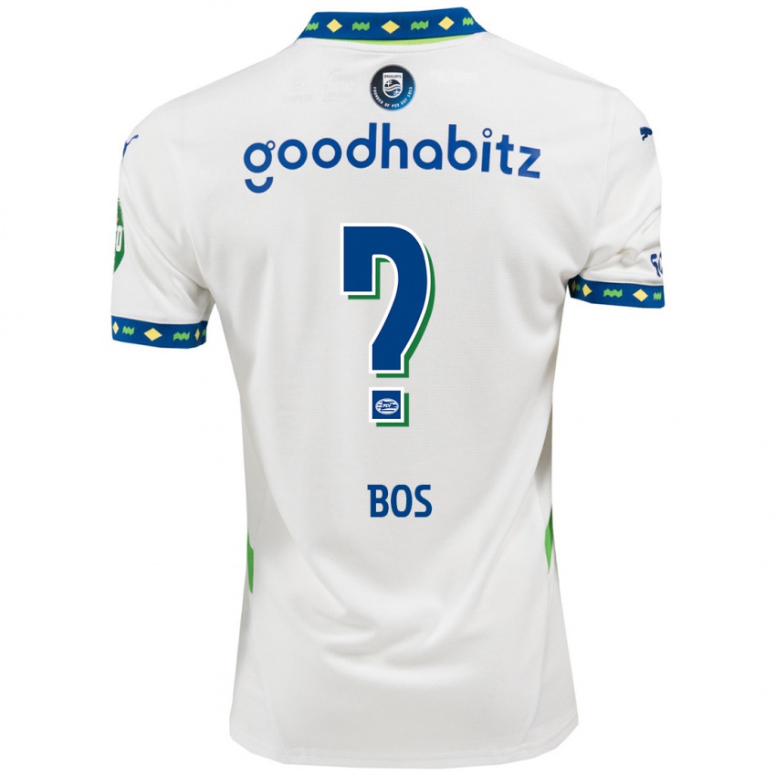 Niño Camiseta Floris Bos #0 Blanco Azul Oscuro Equipación Tercera 2024/25 La Camisa