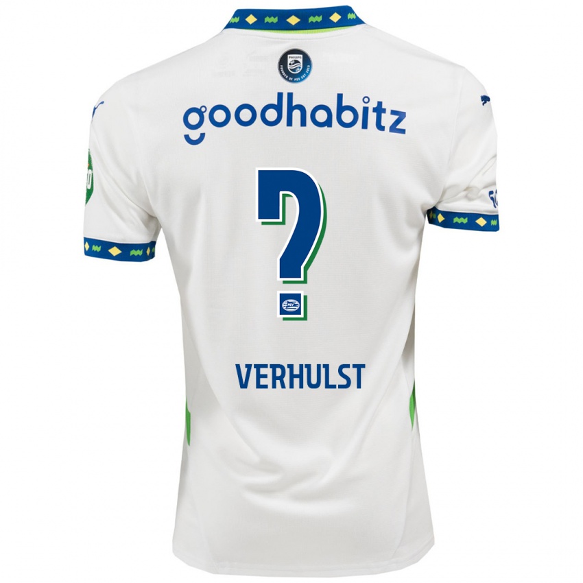 Niño Camiseta Gino Verhulst #0 Blanco Azul Oscuro Equipación Tercera 2024/25 La Camisa