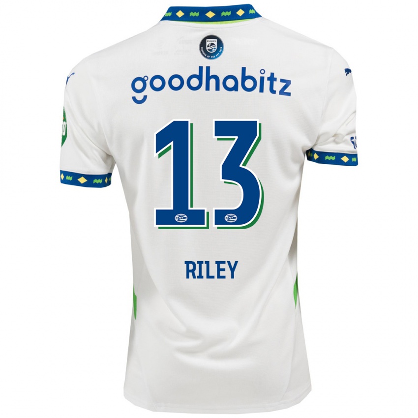 Niño Camiseta Indiah-Paige Riley #13 Blanco Azul Oscuro Equipación Tercera 2024/25 La Camisa