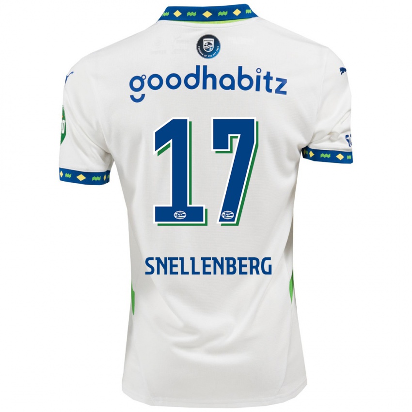 Niño Camiseta Maxime Snellenberg #17 Blanco Azul Oscuro Equipación Tercera 2024/25 La Camisa