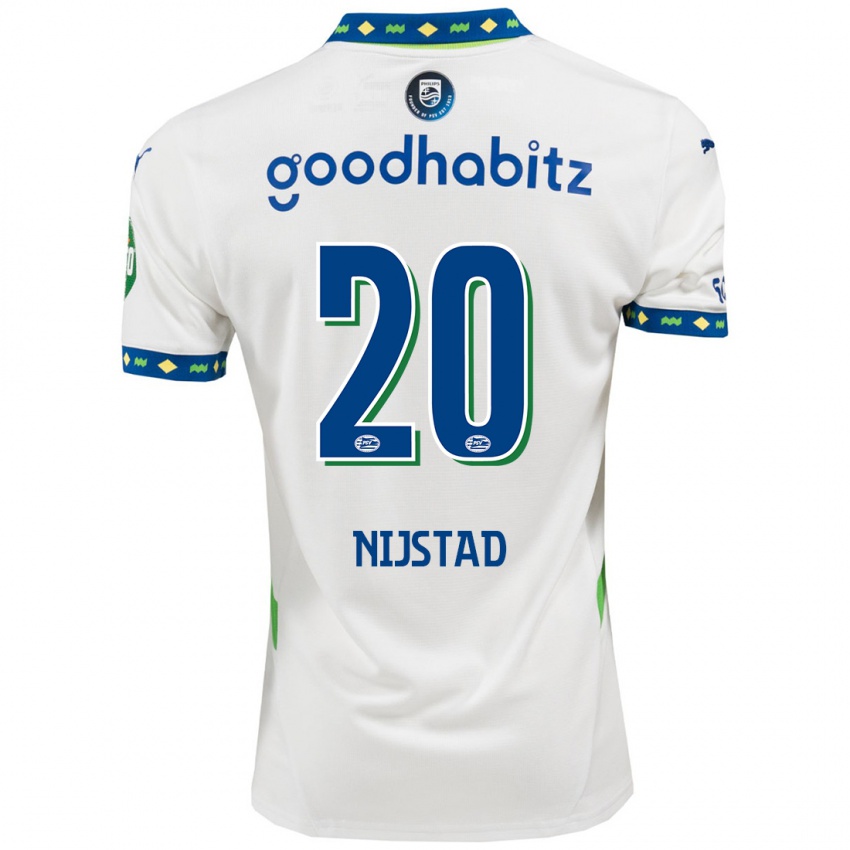 Niño Camiseta Nina Nijstad #20 Blanco Azul Oscuro Equipación Tercera 2024/25 La Camisa