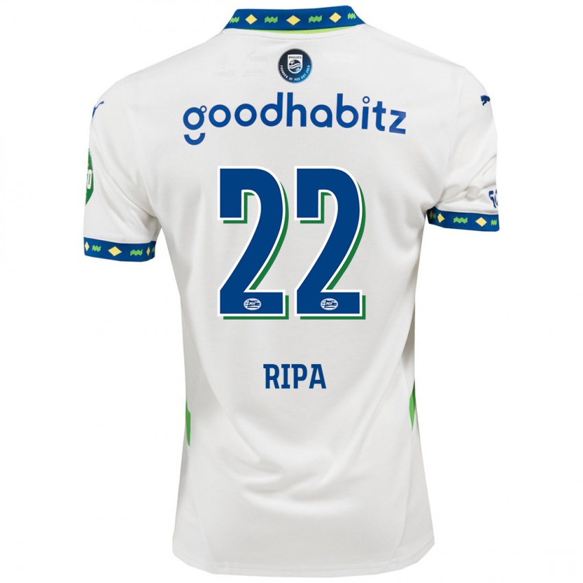 Niño Camiseta Chimera Ripa #22 Blanco Azul Oscuro Equipación Tercera 2024/25 La Camisa