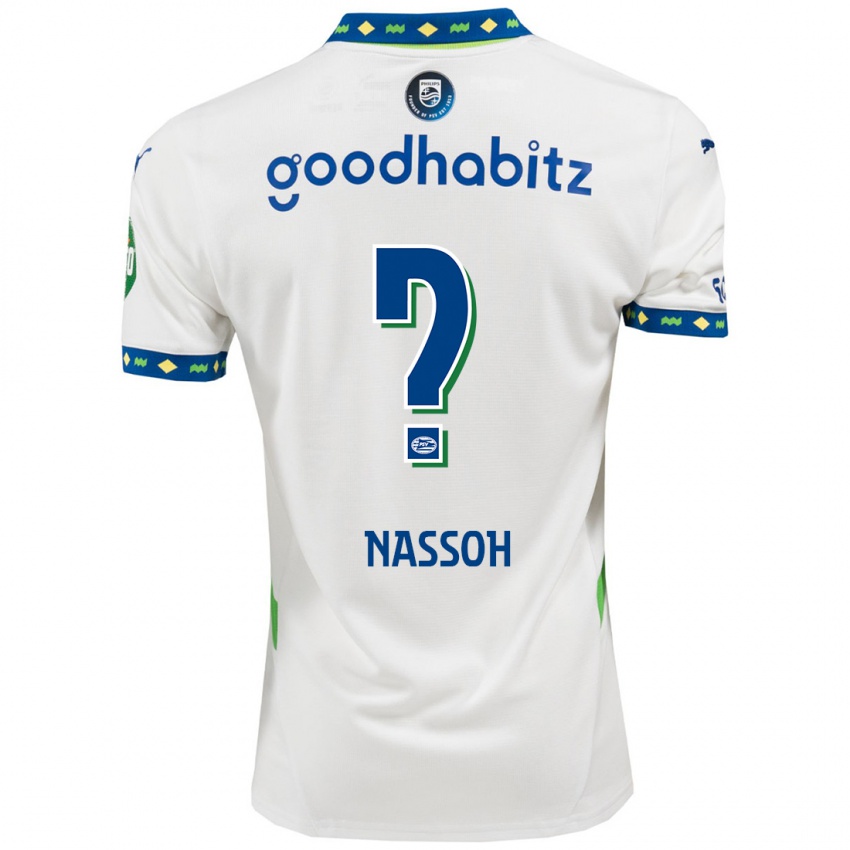 Niño Camiseta Mohamed Nassoh #0 Blanco Azul Oscuro Equipación Tercera 2024/25 La Camisa