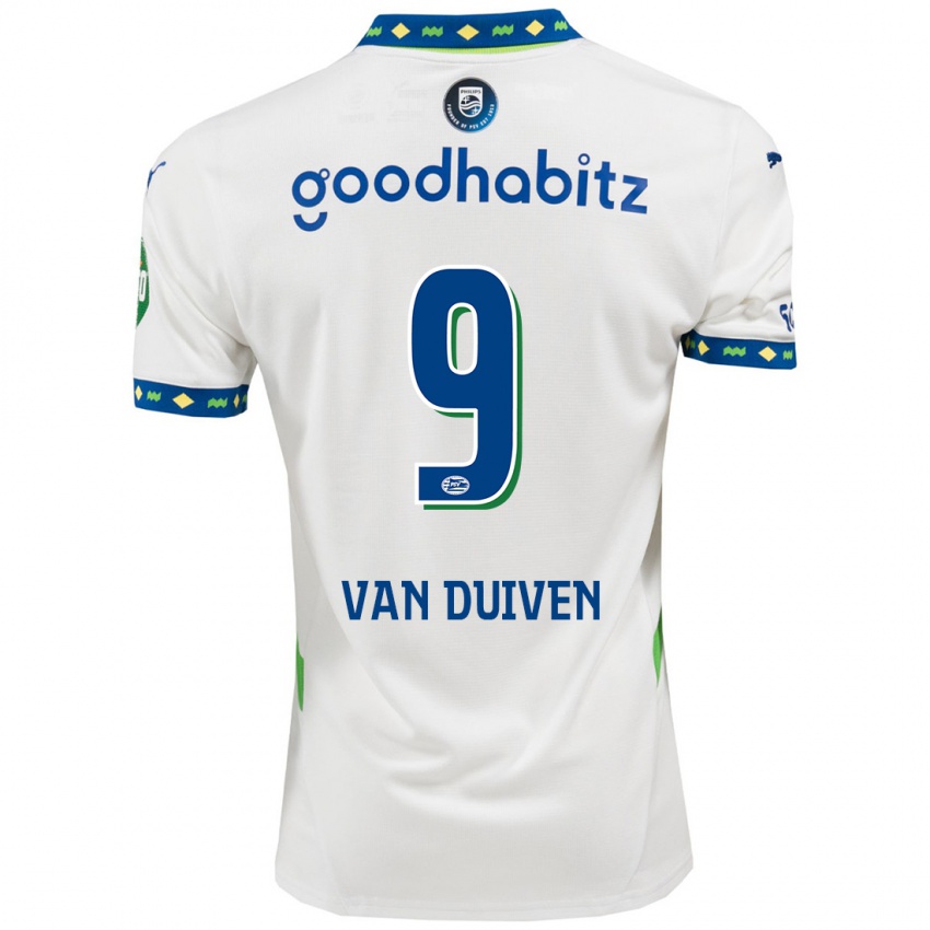 Niño Camiseta Jason Van Duiven #9 Blanco Azul Oscuro Equipación Tercera 2024/25 La Camisa