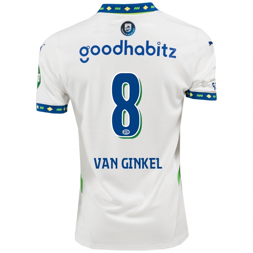 Niño Camiseta Marco Van Ginkel #8 Blanco Azul Oscuro Equipación Tercera 2024/25 La Camisa