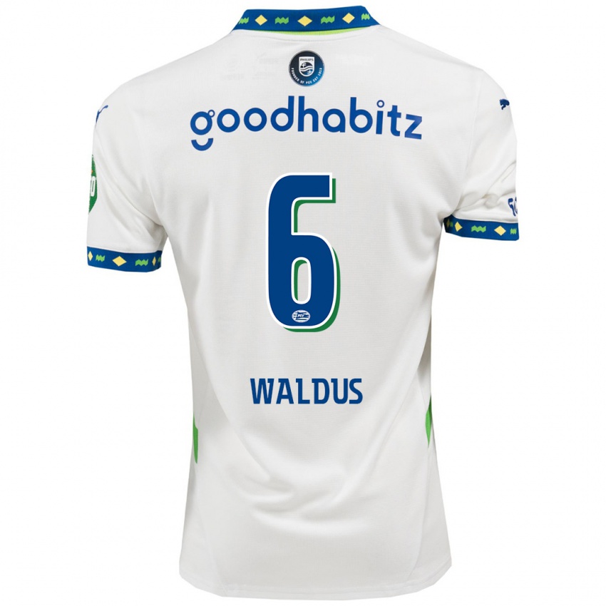 Niño Camiseta Maruschka Waldus #6 Blanco Azul Oscuro Equipación Tercera 2024/25 La Camisa