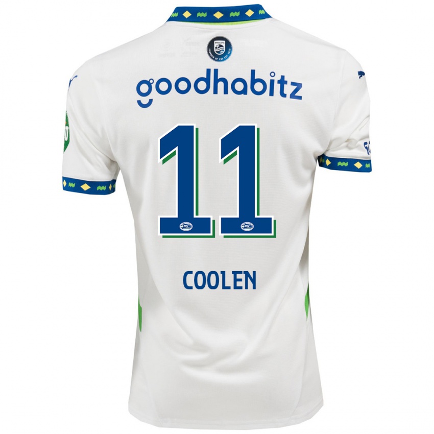 Niño Camiseta Nadia Coolen #11 Blanco Azul Oscuro Equipación Tercera 2024/25 La Camisa