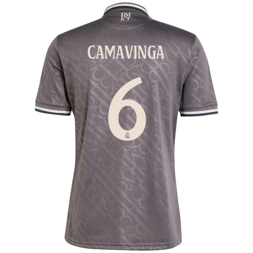 Niño Camiseta Eduardo Camavinga #6 Carbón Equipación Tercera 2024/25 La Camisa