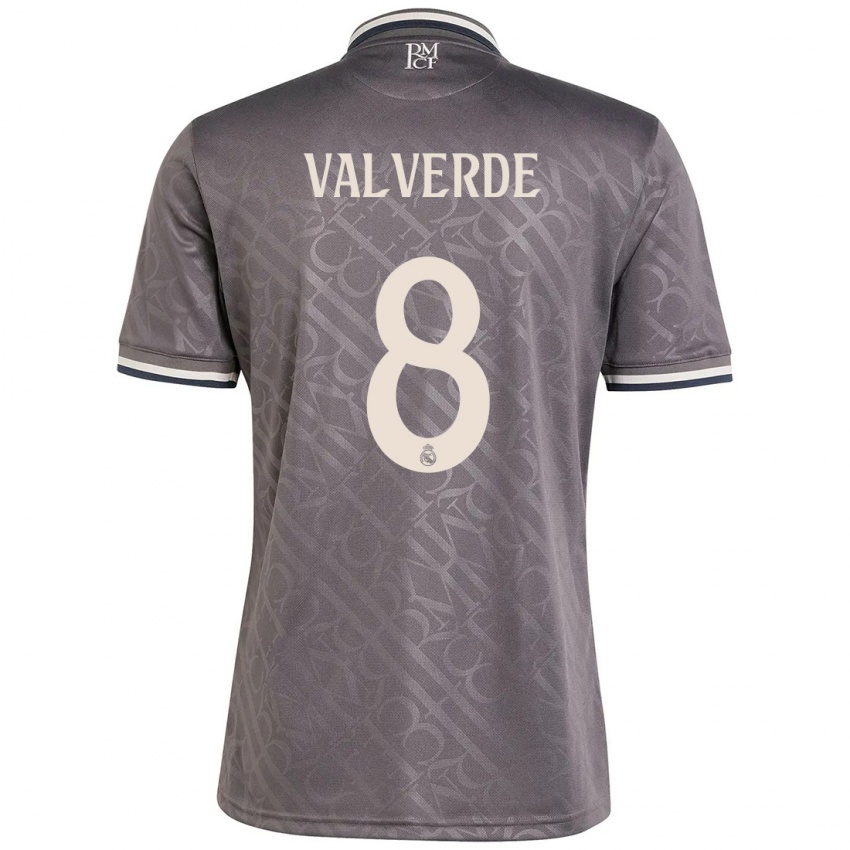 Niño Camiseta Federico Valverde #8 Carbón Equipación Tercera 2024/25 La Camisa