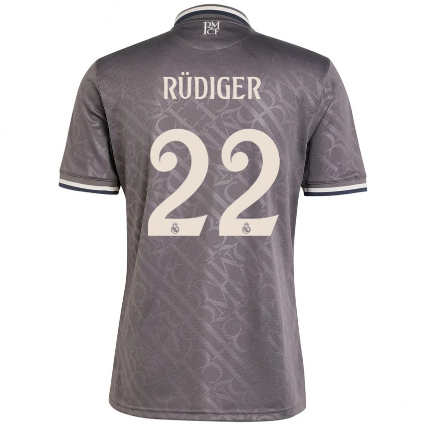 Niño Camiseta Antonio Rudiger #22 Carbón Equipación Tercera 2024/25 La Camisa