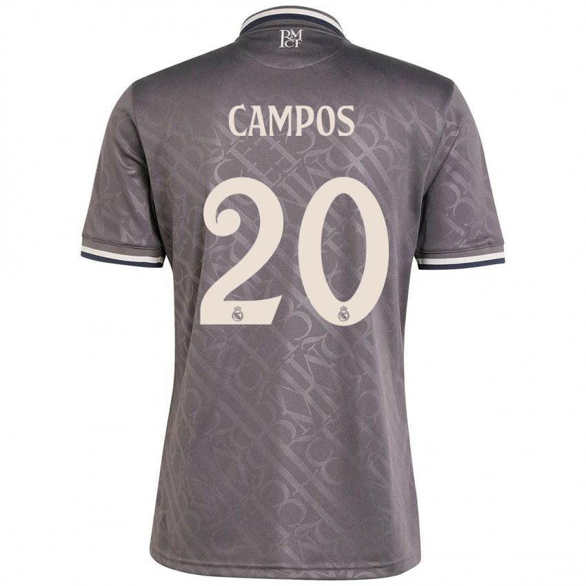 Niño Camiseta Andrés Campos #20 Carbón Equipación Tercera 2024/25 La Camisa