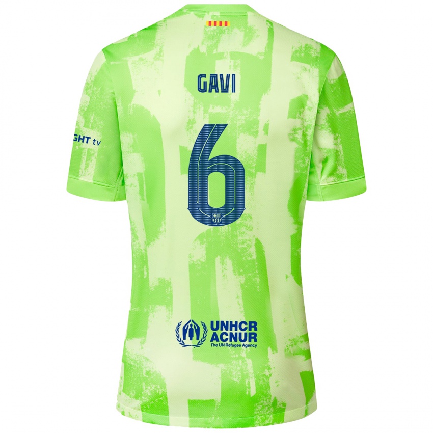 Niño Camiseta Gavi #6 Lima Equipación Tercera 2024/25 La Camisa