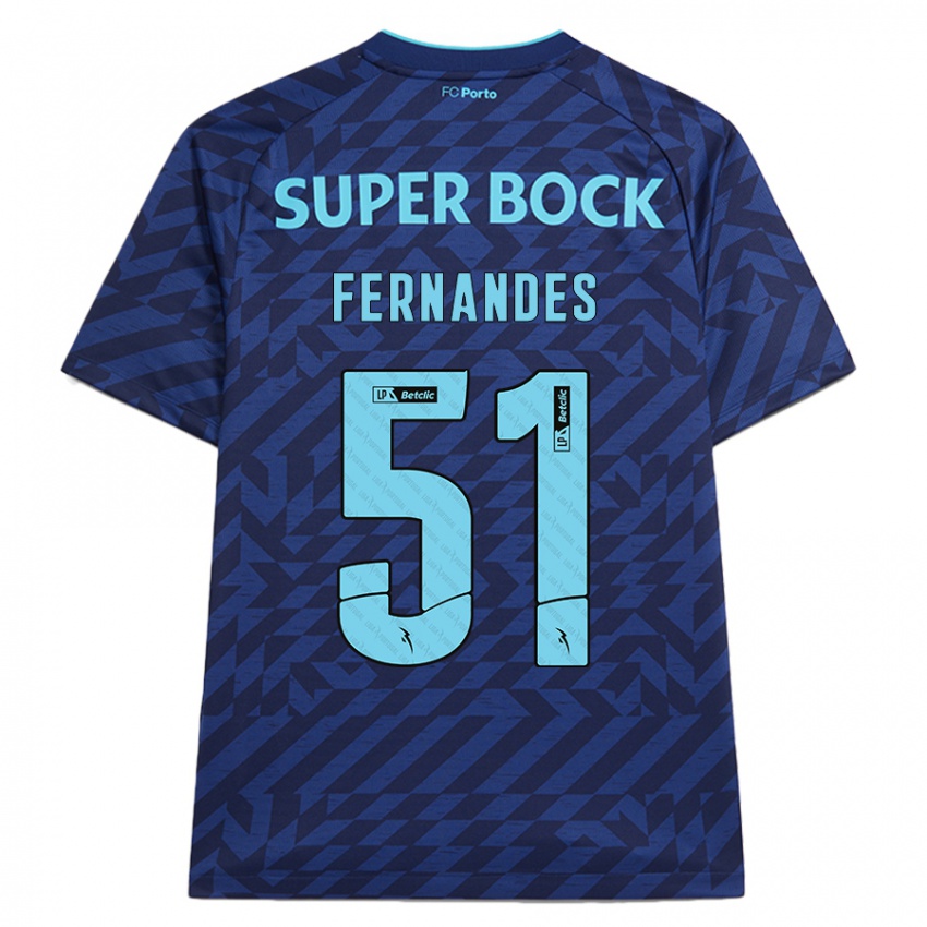 Niño Camiseta Diogo Fernandes #51 Azul Marino Equipación Tercera 2024/25 La Camisa