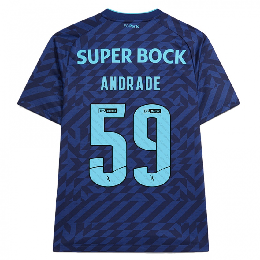 Niño Camiseta Tiago Andrade #59 Azul Marino Equipación Tercera 2024/25 La Camisa