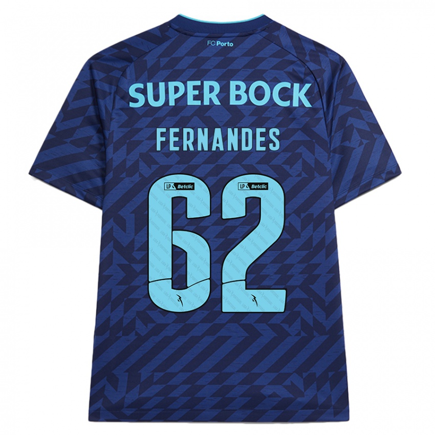 Niño Camiseta Rodrigo Fernandes #62 Azul Marino Equipación Tercera 2024/25 La Camisa