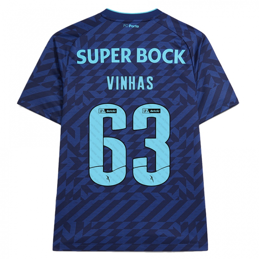 Niño Camiseta David Vinhas #63 Azul Marino Equipación Tercera 2024/25 La Camisa